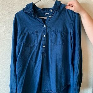 Blue long sleeved shirt